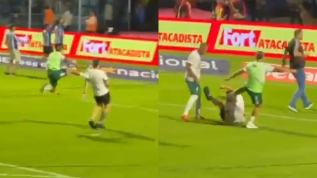 [VIDEO] Jugador de Chapecoense pateó a un hincha rival tras perder la final estadual