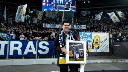   Marcelo Salas fue homenajeado por Lazio durante el duelo con Torino en el Olímpico de Roma 