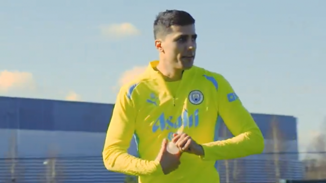 Rodri volvió a entrenar junto a sus compañeros en Manchester City