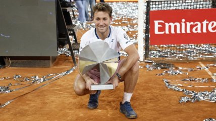   La celebración de Casper Ruud tras ganar su primer Masters 1.000 en la Caja Mágica de Madrid 
