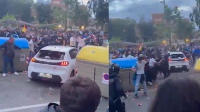 [VIDEO] Atropello múltiple causó interrupción del derbi entre Espanyol y FC Barcelona