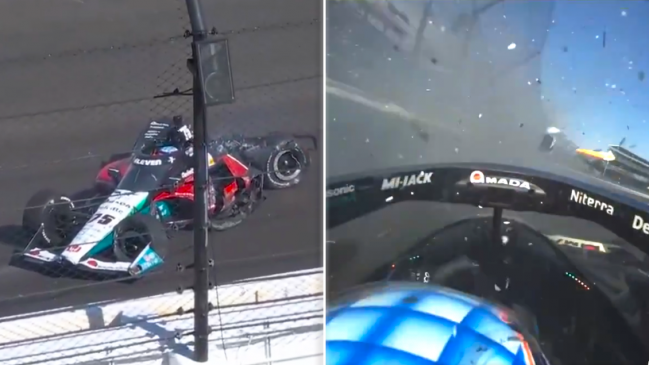 [VIDEO] Piloto de la Indy 500 protagonizó violento accidente durante el Open Test