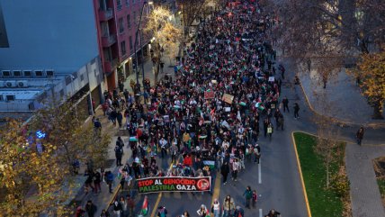  Marcha Mundial a Gaza se tomó el centro de Santiago este sábado  