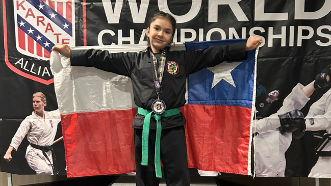 Niña chilena de 10 años consiguió el bicampeonato mundial en prestigioso torneo de artes marciales