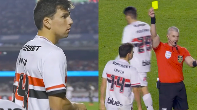 Gonzalo Tapia debutó en Sao Paulo: Se ganó una amarilla y tuvo dos remates desviados