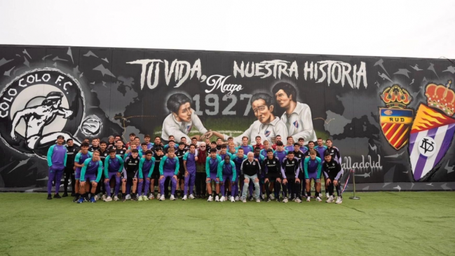 Con David Arellano y Real Valladolid: Colo Colo develó especial mural en el Monumental