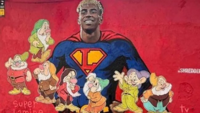 Mural dedicado a Lamine Yamal fue vandalizado con los siete enanitos