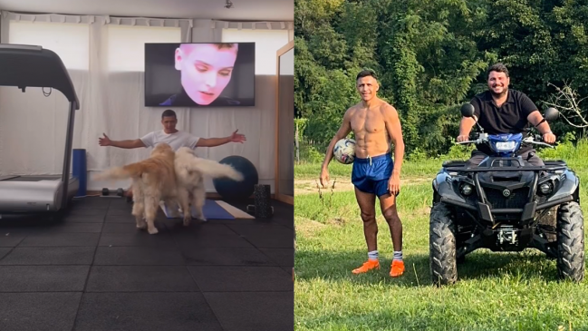 [VIDEO] Lejos de la pretemporada: Alexis Sánchez compartió entrenamiento junto a sus perros