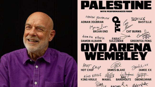 Brian Eno lidera histórico concierto benéfico por Palestina en el Wembley Arena