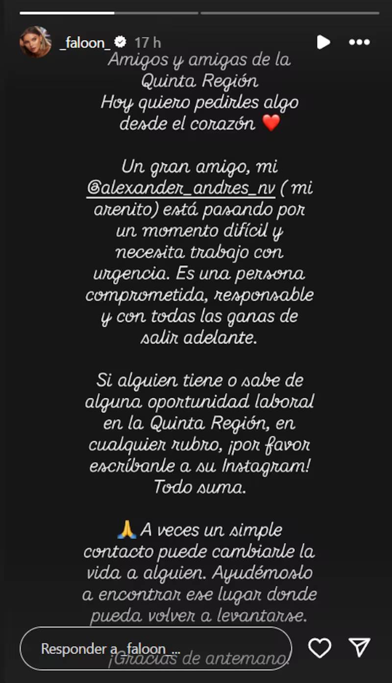 Faloon Larraguibel hizo urgente llamado por Arenito