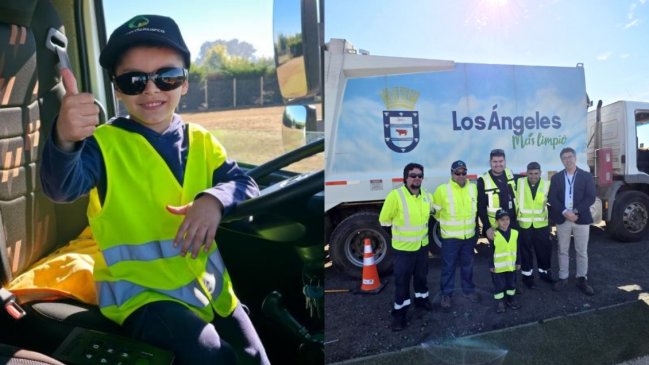 Niño cumplió su sueño de ser recolector de basura: 