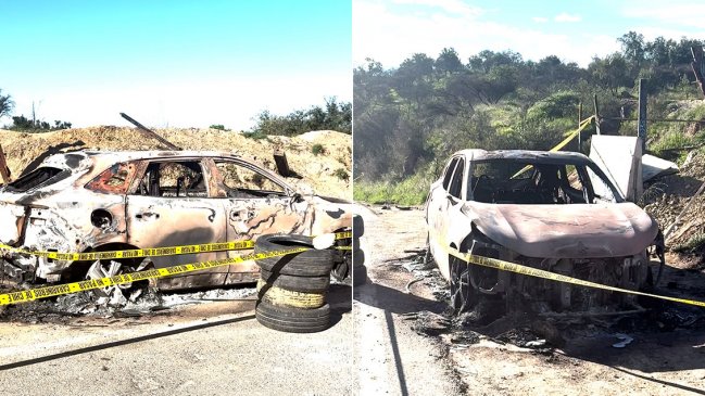 Hallan totalmente quemado el vehículo robado a empresario asesinado en Curacaví
