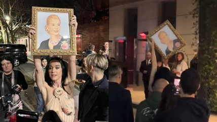   Katy Perry llegó a Argentina y fans le regalaron un cuadro de Eva Perón 