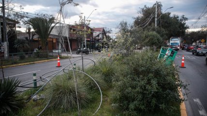   Camión arrasó con cables y derribó poste en San Bernardo 