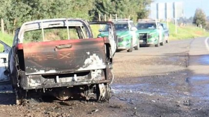   Ataque incendiario deja camioneta calcinada en la ruta entre Collipulli y Angol 