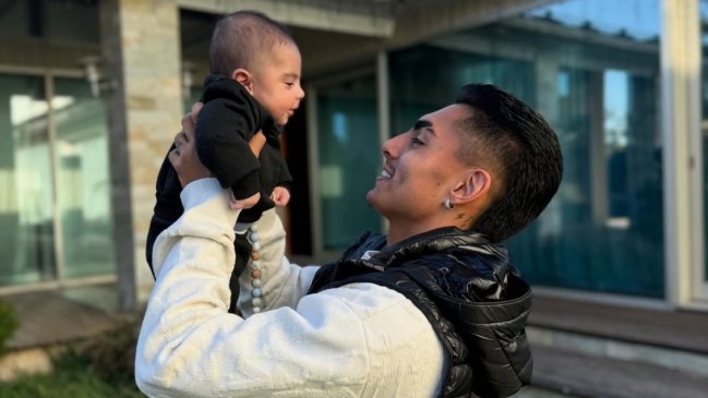 Jordhy Thompson en modo papá: 