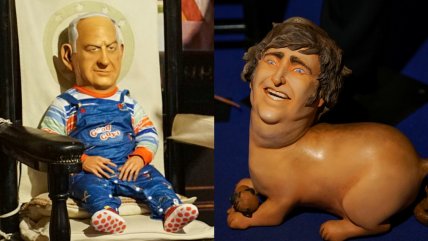   Chileno instaló figura de Netanyahu como Chucky y de Milei como perro de Trump en museo de Madrid 