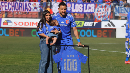   [VIDEO] Universidad de Chile homenajeó a Matías Zaldivia por sus 100 partidos en el club 