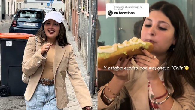 Chilena probando completos de Europa