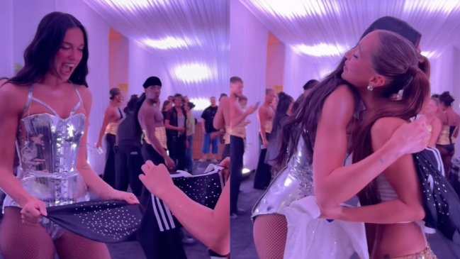 Princesa Alba le entregó a Dua Lipa una camiseta de Colo Colo personalizada