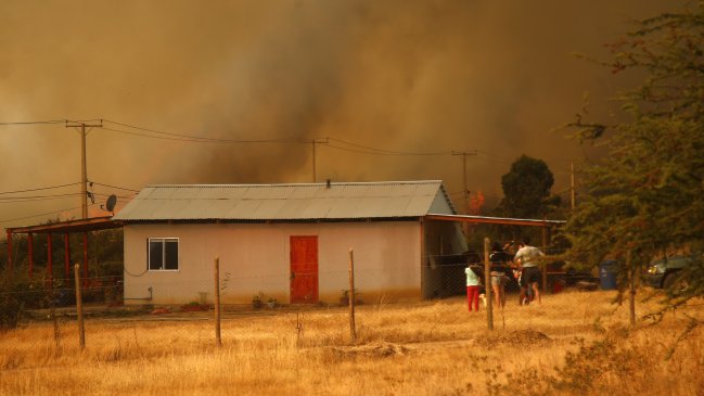 Senapred mantiene alerta roja en comuna de Maule por incendios forestales