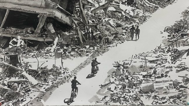 David Reeb, artista israelí, expone su obra en Israel sobre el genocidio en Palestina