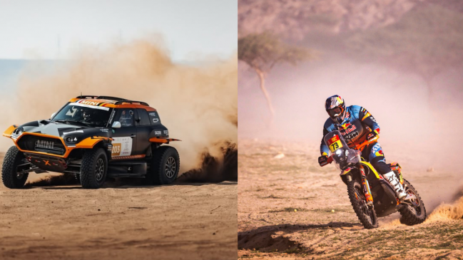 De Mevius y Canet se impusieron en la primera etapa de autos y motos del Dakar