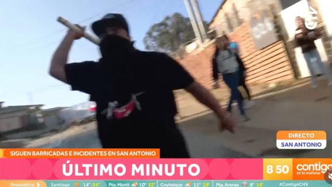 Equipo de Chilevisión recibió violentas amenazas en megatoma de San Antonio