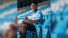 Damián Pizarro posó con la camiseta de Racing en el Cilindro de Avellaneda