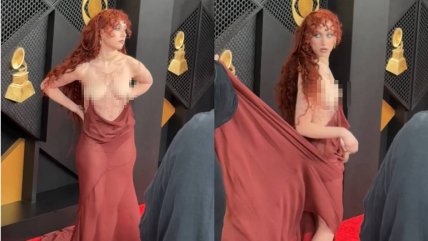 Chappell Roan sorprendió con vestido que colgó de sus pezones