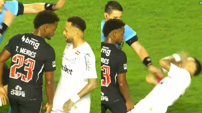 [VIDEO] La exagerada reacción de Neymar en un cara a cara ante Vasco da Gama