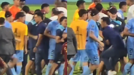   [VIDEO] Miembro del staff de O’Higgins le dio un puñetazo en el estómago al DT de Tolima 