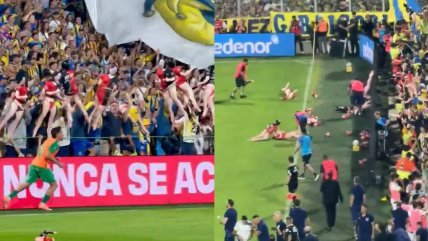   [VIDEO] Hinchas de Rosario Central arrojaron muñecas inflables con la camiseta de Newell's 