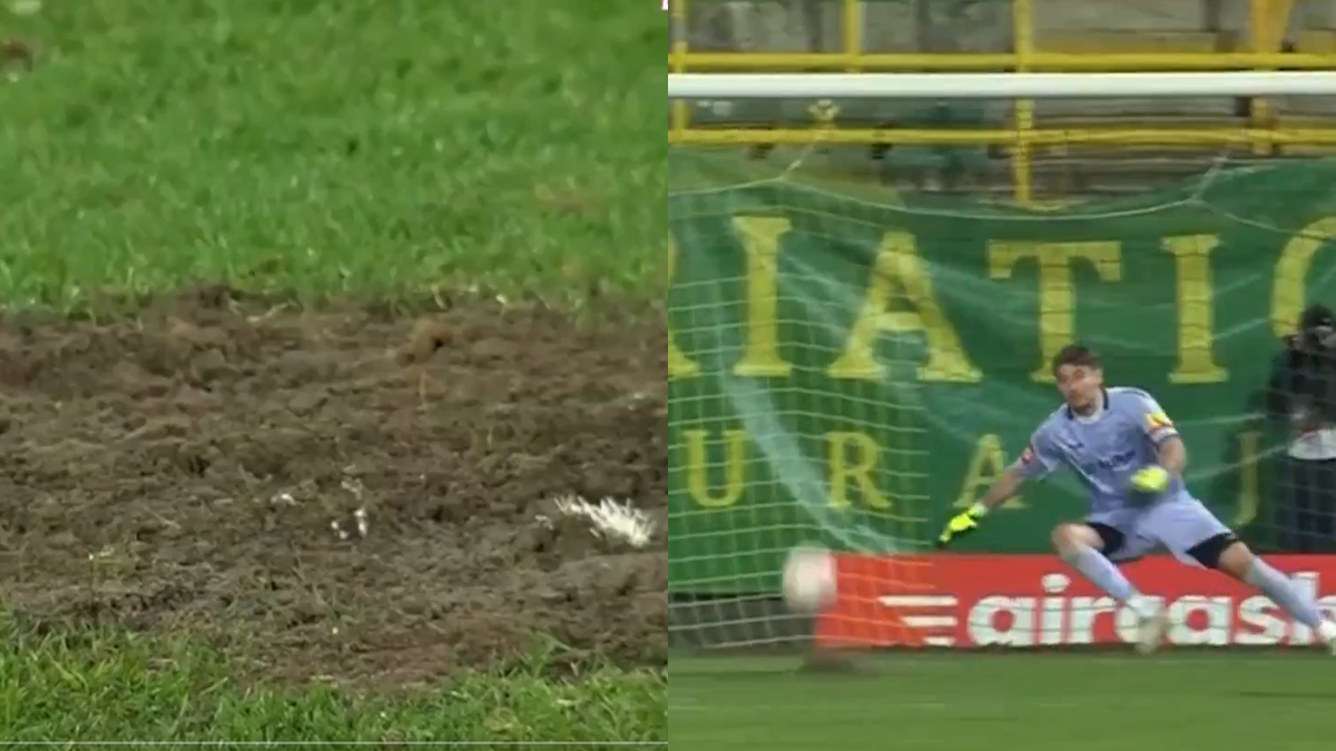 [VIDEO] Insólito: Agujero en la cancha permitió gol de la victoria en liga de fútbol europeo