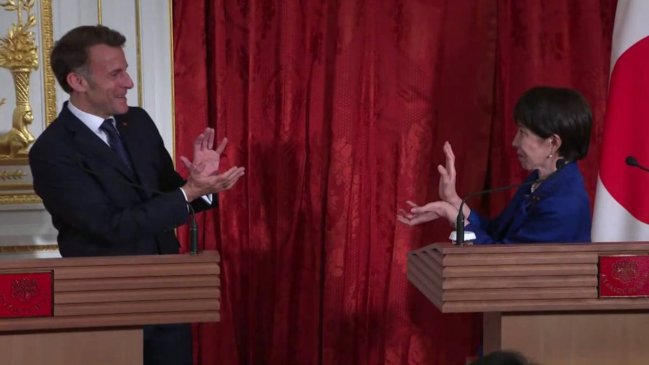 ¡Kamehameha! Macron y primera ministra de Japón cierran encuentro a lo 