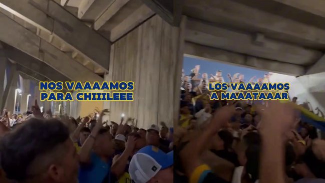 [VIDEO] Hinchas de Boca dedicaron amenazante cántico contra los chilenos previo al duelo con la UC