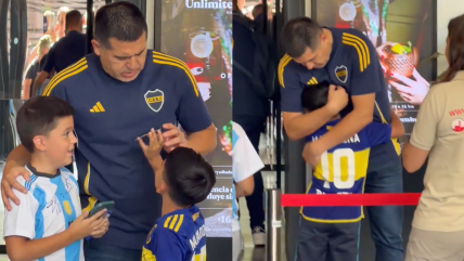  [VIDEO] De Román a Román: Niño tuvo emotivo encuentro con Riquelme en la visita de Boca a Chile 