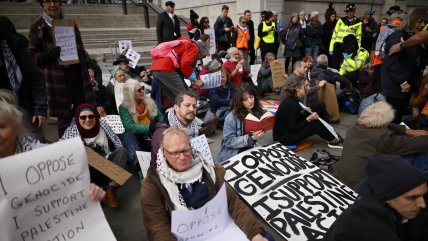 Protesta en Londres a favor de Palestina terminó con más de 500 detenidos