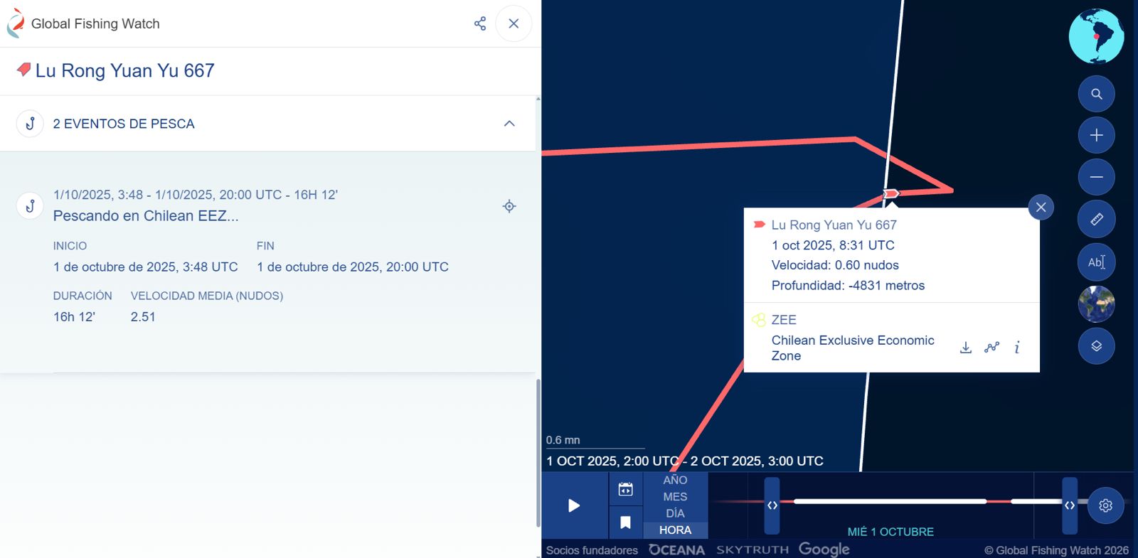 Empresa china fue denunciada por pesca ilegal en zona exclusiva chilena 
