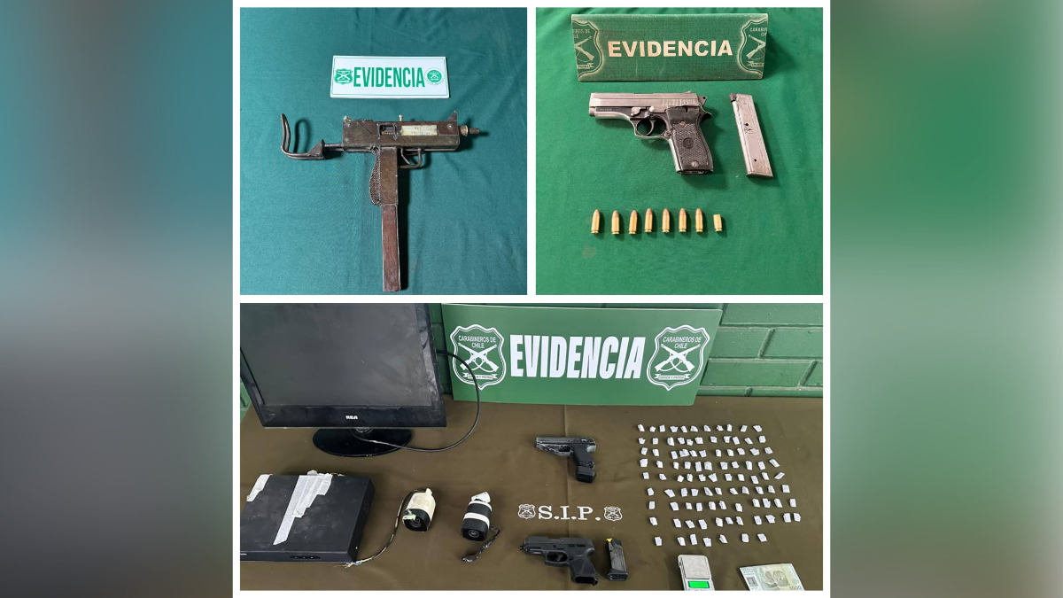 Siete detenidos e incautación de drogas y armas dejaron operativos de Carabineros en la RM