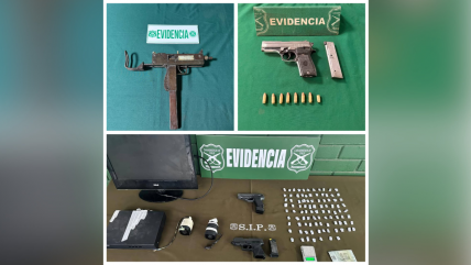 Siete detenidos e incautación de drogas y armas dejaron operativos de Carabineros en la RM