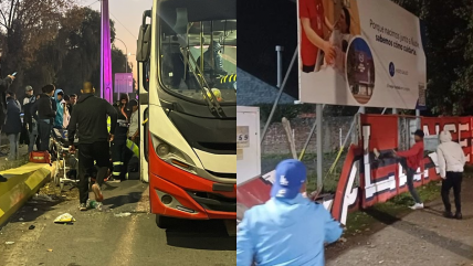 Micros apedreadas y un mural derribado: Los incidentes tras el partido de Ñublense y O'Higgins