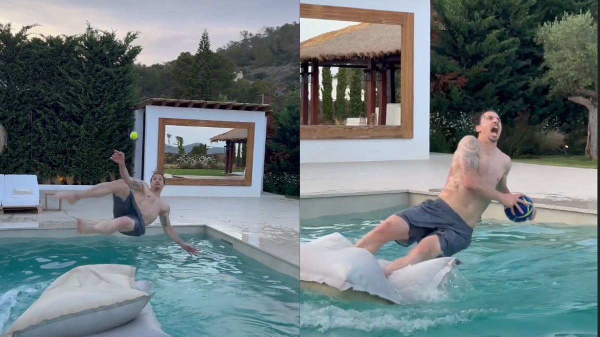 [VIDEO] Con una pelota de tenis: Zlatan Ibrahimović recreó su icónico gol ante Inglaterra