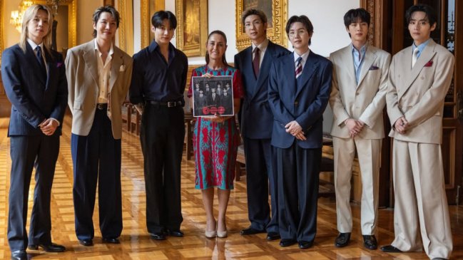 BTS se reunió con la presidenta Sheinbaum en el Palacio Nacional de México