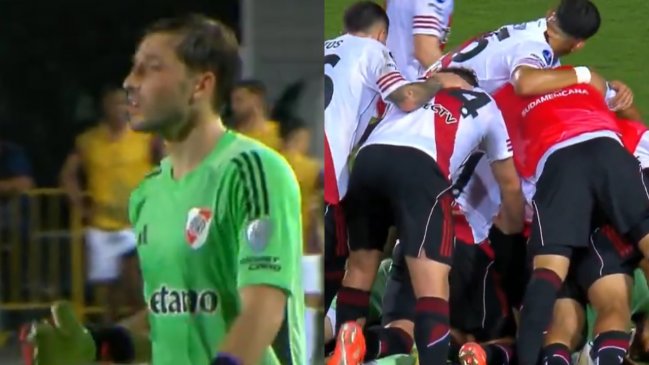   [VIDEO] Matías Viña terminó jugando en el arco en el sufrido triunfo de River Plate ante Carabobo 