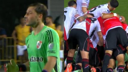   [VIDEO] Matías Viña terminó jugando en el arco en el sufrido triunfo de River Plate ante Carabobo 
