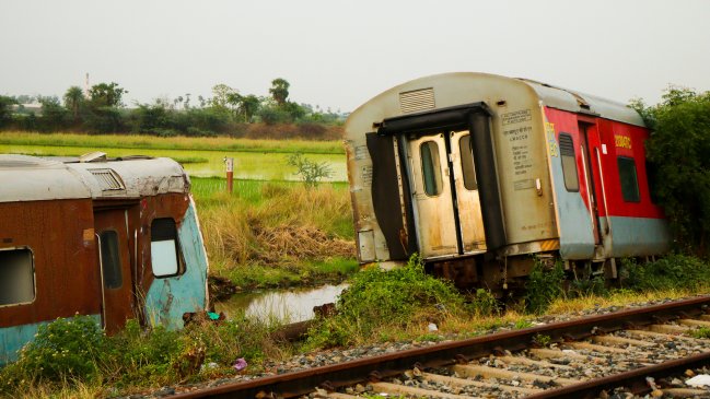 Tren que transportaba celulosa descarriló cerca de la estación Chiguayante del Biotrén