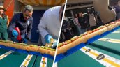 Panadería preparó el completo más grande de Chile: Medía 4 metros
