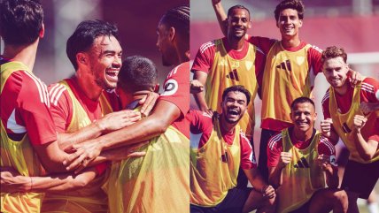   ¡A puro abrazo! Alexis compartió postales de un distendido entrenamiento con Sevilla 