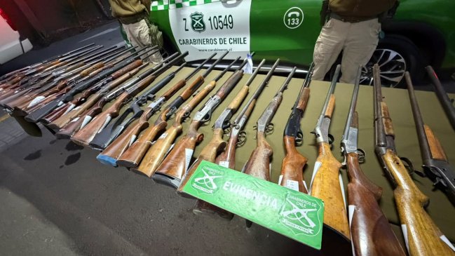 San Bernardo: fueron incautadas 113 armas de fuego y más de 2.400 municiones